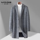 Mens Mid Length Plaid Wool Blend Overcoat Thickened Warm Stylish Perfect for Autumn and Winter Wholesale Availab