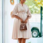 Plus Size A Line Dress Fashionable Wrinkled Design Elegant Style Autumn Winter Collection for Women Wholesale