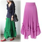 Plus Size Womens High Waist Pleated Chiffon Midi Skirt Elegant Design Versatile Style Perfect for Casual or Formal