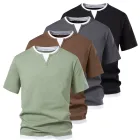 Mens Loose Fit T Shirt Short Sleeve V Neck Cotton Casual Summer Wear Available in Multiple Colors and Sizes