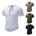 Mens Loose Fit Casual Short Sleeve T Shirt Solid Color Bamboo Fabric Summer Wear