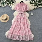 Lace Sequin Maxi Dress for Women High Waist A Line Silhouette Elegant Design Perfect for Summer Parties Wholesale