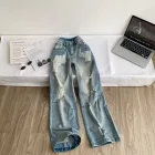 High Waist Ripped Jeans for Women Loose Fit Casual Style Blue Denim Available in XS to 2XL Wholesale