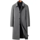Mens Wool Overcoat Long Knee Length Design Warm Winter Outerwear Available in Gray Black Navy Wholesale Options