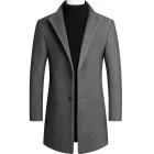 Mens Wool Overcoat Casual Slim Fit Long Length Autumn Winter Collection Available in Multiple Colors and Sizes