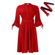 Plus Size A Line Dress Fashionable Wrinkled Design Elegant Style Autumn Winter Collection for Women Wholesale