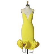 Elegant Womens Deep V Neck Sleeveless Party Dress with Flared Hem in Various Colors Wholesale low MOQ