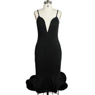 Elegant Womens Deep V Neck Sleeveless Party Dress with Flared Hem in Various Colors Wholesale low MOQ