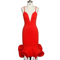 Elegant Womens Deep V Neck Sleeveless Party Dress with Flared Hem in Various Colors Wholesale low MOQ