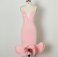 Elegant Womens Deep V Neck Sleeveless Party Dress with Flared Hem in Various Colors Wholesale low MOQ