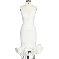 Elegant Womens Deep V Neck Sleeveless Party Dress with Flared Hem in Various Colors Wholesale low MOQ