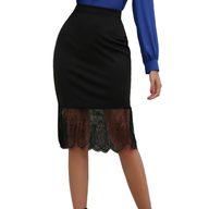 High Waisted Lace Panel Midi Mermaid Skirt Elegant Design Comfortable Fit Versatile Style Wholesale Availability