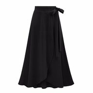 Plus Size High Waisted Midi Skirt Drawstring Design Versatile Split Style Perfect for Casual or Formal Occasions