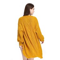 Long Oversized Chunky Knit Sweater Womens Pullover with Puff Sleeves Cable Knit Design Plus Size Warm for Fall