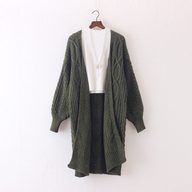 Long Oversized Chunky Knit Sweater Womens Pullover with Puff Sleeves Cable Knit Design Plus Size Warm for Fall
