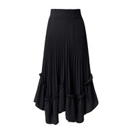 Plus Size Womens High Waist Pleated Chiffon Midi Skirt Elegant Design Versatile Style Perfect for Casual or Formal
