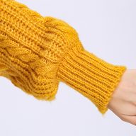 Long Oversized Chunky Knit Sweater Womens Pullover with Puff Sleeves Cable Knit Design Plus Size Warm for Fall
