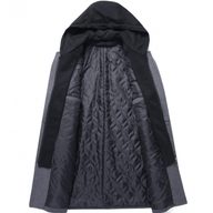 Mens Casual Wool Blend Overcoat Mid Length Removable Hood Trendy Design Versatile Outerwear for