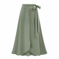 Plus Size High Waisted Midi Skirt Drawstring Design Versatile Split Style Perfect for Casual or Formal Occasions