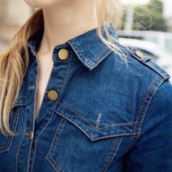 Womens Long Sleeve A Line Denim Dress with Button Closure Casual Fit Polo Neck Available in Plus Sizes Wholesale