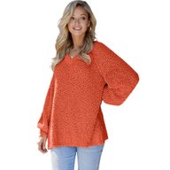 Womens V Neck Sweater Long Sleeve Wool Fabric Autumn Winter Style Casual Wear Wholesale Available