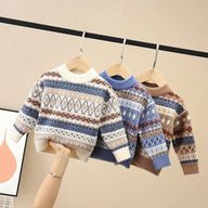 Childrens Knit Sweater Round Neck Pullover Style Cozy Fabric Autumn Winter Wholesale for Boys and Girls