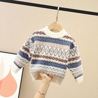 Childrens Knit Sweater Round Neck Pullover Style Cozy Fabric Autumn Winter Wholesale for Boys and Girls
