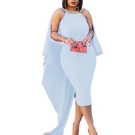 Elegant Backless Beaded Maxi Dress Sleeveless A Line Polyester Fabric Available in Multiple Colors Wholesale Supply