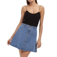 Plus Size Womens Denim A Line Skirt in Blue Casual Everyday Wear Available in Multiple Sizes Wholesale Supply
