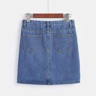Plus Size Womens High Waist Black Denim Bodycon Skirt Stylish A Line Design Casual Wear