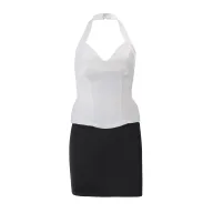 Womens Summer Fashion Set Slim Fit V Neck Halter Top and Bodycon Mini Skirt Casual Chic
