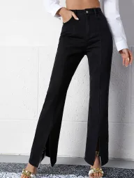 High Waist Wide Leg Jeans for Women Casual Fit Black Denim Summer Wear low MOQ factory direct
