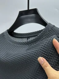 Mens Loose Fit Short Sleeve T Shirt in Solid Wool for Summer in Multiple Colors and Sizes