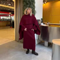 Womens Autumn Winter Solid Color Crew Neck Cable Knit Sweater Set with Wide Leg Pants and Scarf Wholesale