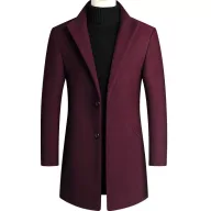 Mens Wool Blend Overcoat Mid Length Warmth Casual Winter Outerwear Available in Multiple Colors and Sizes