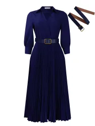 Plus Size Womens Dress Solid Color Elegant Style Available in White Dark Blue Red Wholesale Low MOQ