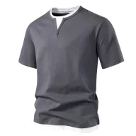 Mens Loose Fit T Shirt Short Sleeve V Neck Cotton Casual Summer Wear Available in Multiple Colors and Sizes