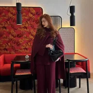 Womens Autumn Winter Solid Color Crew Neck Cable Knit Sweater Set with Wide Leg Pants and Scarf Wholesale