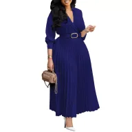Plus Size Womens Dress Solid Color Elegant Style Available in White Dark Blue Red Wholesale Low MOQ