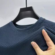 Mens Loose Fit Short Sleeve T Shirt in Solid Wool for Summer in Multiple Colors and Sizes