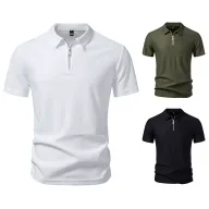 Mens Loose Fit Short Sleeve T Shirt Solid Color Casual Wear Available in White Black Green Sizes S to 2XL