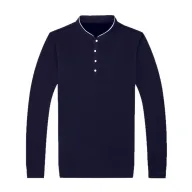 Slim Fit Mens Long Sleeve Polo Shirt in White Navy Blue Black Gray Red for Spring and Autumn Wholesale