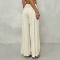 Wide Leg Casual Yoga Pants Loose Fit Solid Color Fashionable Design Ideal for Everyday Wear Wholesale Available