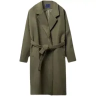 Mens Wool Blend Overcoat Loose Fit Mid Length Winter Coat Casual Style Available in Green Black Brown Wholesale