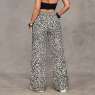 Camouflage Womens Straight Leg Jeans Casual Style Available in Black and White Wholesale Low MOQ factory direct