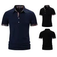 Mens Casual Solid Short Sleeve Polo Shirt in Polyester available in White Black Navy Blue Sizes S to 2XL