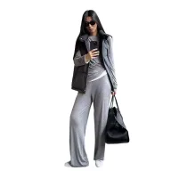 Womens Casual Three Piece Set Loose Long Cardigan with Cami and Mini Skirt Versatile for Spring and Summer Wholesale