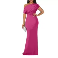 Elegant French Style Off Shoulder Bodycon Dress Summer Collection Slim Fit Midi Length Perfect for Parties and Events