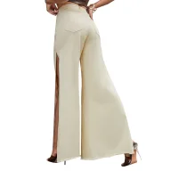 High Waist Wide Leg Jeans for Women Trendy Split Design Casual Chic Style Available in Khaki Wholesale Supply