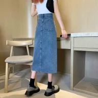 High Waist Denim Skirt for Women Slim Fit Retro Style Summer Casual Wear ready to ship